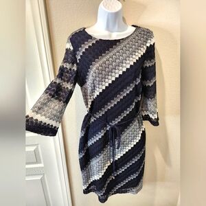 Classy Mini Dress Grey white navy medium 10